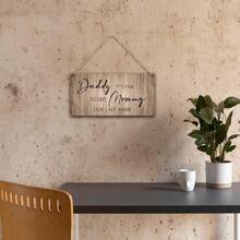 1 pieza Letrero de boda, placa de puerta principal de madera rústica, decoración de pared, es hora de que papá le dé a mamá nuestro apellido, regalo de soporte para anillos, porche, patio, casa de campo, cartel de madera colgante para exteriores - Multicolor - Ver 6