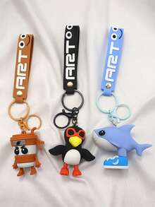 1pc Tralalero Tralala Keychain - Shark Wearing Sneakers Figurine, Durable PVC And Iron Material Bag Charm, Unique Anime Fan Gift, Casual Style, Anime Merchandise, Funny Design, High-Quality Craftsmanship, Men's Keychain, Lanyard - Multicolor - View 15