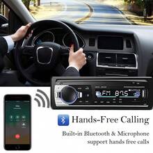 Car Radio Bluetooth JSD520,Car Radios Stereo FM Radio Audio Colorful Backlight MP3 Player,Without Battery - Black - View 2
