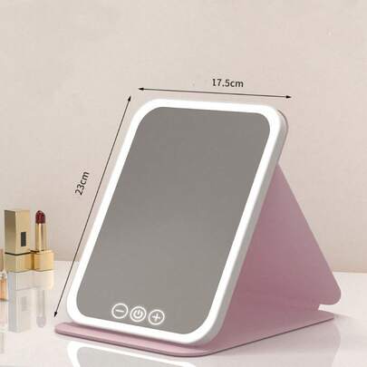1 adet LED Makyaj Aynası (Pil Kapasitesi: 600mAh) - 3 Renk Aydınlatma Modu (Beyaz/Doğal/Sıcak Işık), USB Şarj Edilebilir Makyaj Aynası, Ayarlanabilir Parlaklık, Katlanabilir Taşınabilir Tasarım, Ev, Seyahat ve Yurt Kullanımına Uygun, Kadınlar İçin Mükemmel Noel, Doğum Günü, Anneler Günü Hediyesi, Ayrıca En İyi Noel, Kişiselleştirilmiş Hediye ve Seyahat İçin Gerekli Bir Ürün
