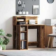 Desk With Storage Old Wood 90 X 48 X 101.5 Cm Engineered Wood - Brown - View 1