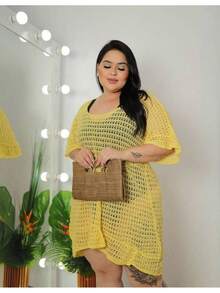 Saída De Praia Plus Size Babado Verão Moda Premium Luxo