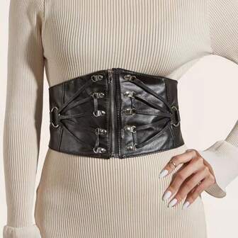 1 件女士装饰腰带，适用于连衣裙、西装、外套，弹性腰带，春秋