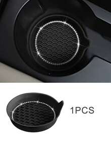 1/2pcs Car Cup Holder Coasters, Shiny Cup Holder Inlay Coasters, Universal Car Anti-Slip Cup Holder Decorative Silicone Cup Mats, Car Interior Pad, 8cm/3.1in Soft Crystal Rhinestone Rubber Coaster Set Round Car Beverage Cup Holder Accessories - One Size - View 15