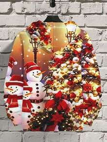 Men's 3D Printed Fashionable & Unique Pattern Pullover Hoodie With Drawstring And Pockets, Long Sleeve Sweatshirt For Autumn/Winter - Multicolor - View 2