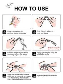 Asiteo 7 Pairs Natural Look False Eyelashes, Soft Transparent Band, Short Lightweight Faux Mink Lashes, Create Natural Makeup Look, Suitable For Daily Makeup, Suitable For Beginners - màu đen - Xem 7