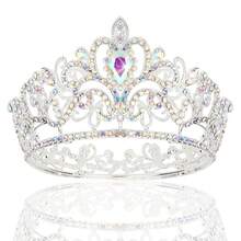 CIEHER Small Crown For FFgirls Cake Topper - Mini Princess Tiara Birthday Wedding Cake Decorations With AB Rhinestones{Inchcolor_nameinch:InchSilverAbRhinestonesinch} - SilverAbRhinestones - Xem 2