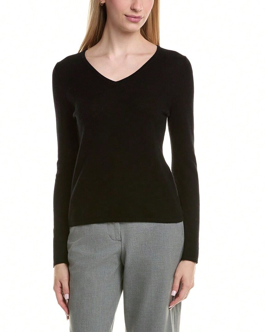 Bruno Magli Classic V-Neck Wool & Cashmere-Blend Sweater - màu đen - Xem 1