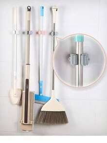 1/2/4/6/8件套拖把架、拖把钩、拖把夹、壁挂式拖把扫帚收纳夹、拖把架、多功能工具整理夹，适用于浴室、厨房、花园、清洁用品、家用工具，无需钻孔