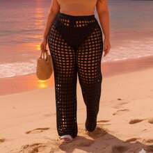CALÇA RENDADA SAIDA DE PRAIA VERAO TRICOT PLUS SIZE
