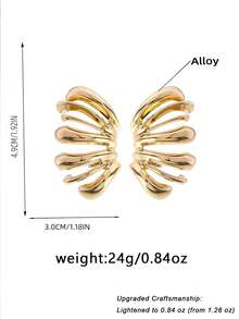 Khuyên tai kim loại hình thanh ngang bất đối xứng kiểu cổ điển ZAA, phụ kiện trang sức cá nhân hóa dành cho phụ nữ dự tiệc, năm 2025. - Vàng - Xem 5