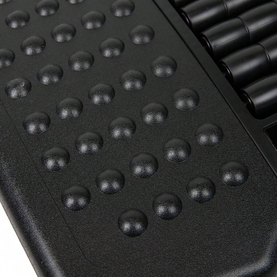 Mind Reader FTROLL - Reposapiés ergonómico de altura ajustable, plástico, negro, 35.6 x 45.7 x 10.8 cm (14" x 18" x 4.25") - Reposapiés enrollable - Ver 1