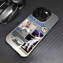 Funda de Teléfono con Diseño de Rapero Popular para 17 16e 16 15 14 13 12 11 Pro X XR XSMAX 8 Plus, Cubierta Anticaída con Parte Trasera Escarchada, Regalo, Funda para Smartphone,Diseño de Dibujos Animados,Accesorio de Teléfono a,Diseño Impreso con,Funda17 17promax - Negro - Ver 1