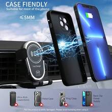 15W Wireless Car Charger, Wireless Phone Charging Holder, Triangular Wing Design, Stable Structure, Supports PD/QC Fast Charging Protocols, Compatible With IPhone & Galaxy Series - Blue - View 4