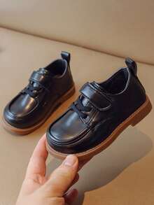 Children's Simple & Fashionable Solid Color Dress Shoes, Comfortable For Formal Occasions, Autumn/Winter - Black - View 3