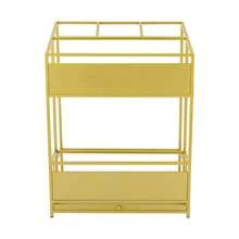 Gold Umbrella Stand Rack (48*28*66cm) Entrance Umbrella Organizer Holds 16-20 Long/20-28 Short Umbrellas Ideal For Home/Small Office Entrance - Gold - View 7