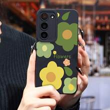 Funda protectora floral verde de moda diseñada para la serie  Galaxy S25 Ultra/S24 PLUS/S23+/S22/S21, con absorción de impactos, antideslizante, material ligero y nuevo diseño de moda, hecha de TPU de alta calidad para una protección óptima. - Colores mixtos - Ver 2