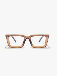 1 par de gafas de moda cuadradas retro de acrílico para hombres, adecuadas para lectura diaria, transporte y combinación de atuendos - Multicolor - Ver 4