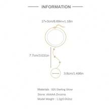 1Pc 925 Sterling Silver Cute Heart Cubic Zirconia Connected Finger Ring Bracelet For Women Daily Engagement Anniversary Wear - Gold - View 4