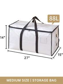 1个/2个/3个/4个装 新款高品质被褥收纳袋，户外搬家打包袋，大容量防尘防潮可折叠提手袋，适用于收纳衣物、床上用品、玩具、枕头、毯子、被褥、换季物品