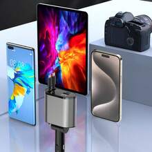 120W 四合一可伸缩车载充电器，快速充电适配器，带可延长线，多功能点烟器转换器，兼容多种智能设备 - 彩色 - 查看 8