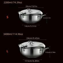 304不锈钢温控深炸锅 - 适用于燃气灶、电磁炉和电炉 - 銀色 - 查看 9