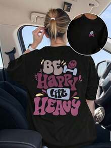 La camiseta de manga corta es un regalo divertido para los entusiastas del fitness, una camiseta deportiva con un divertido diseño de levantamiento de pesas, diseño de cuello redondo y manga corta, color blanco clásico, adecuada para el uso diario casual y entrenamientos de fitness, apta para todas las estaciones, 100% algodón para el verano. - Negro - Ver 10