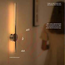 Upgraded Motion Sensor Wall Light: USB Rechargeable, Black/Gold Color, Ideal For Bedroom/Living Room Decor - Multicolor - View 1