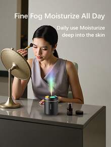 1 pieza Humidificador de aroma USB de 180ml con luz de degradado de color - Modos de niebla dual (continuo/intervalo), 5 aromas de aceites esenciales (marino), para difusor de aroma para el hogar o ambientador de coche, opción de color negro/blanco - Negro o blanco - Ver 7