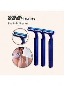 Kit 24 - Disposable 2-Blade Razor - Bleu et Blanc - Voir 2