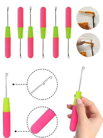 1/3/5 Stücke Häkelnadel aus Kunststoff für Haarverflechtungen, Dreadlocks und Stricken