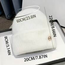 Winter Hat With Detachable Ear Flaps & M-Logo Embellishment - Unisex Stretchable Ear Warmer Beanie For Men & Women, Large Head Size, Grey/White, Hand Washable - Christmas Gift Accessory (Fits S &) - Multicolor - View 12