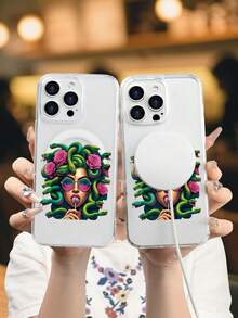 Lujo Ligero, Estilo y BellezaCaso de teléfono con arte serpiente rosaFunda de Teléfono Transparente con Protección Magnética, Compatible con 17PROMAX, 17PRO, 17Air, 17, 16PROMAX, 16PRO, 15PROMA - transparente - Ver 6