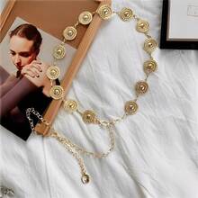 Cinto Faixa De Cintura Com Corrente Fashion Blogueiras dançando Quatrado - Dourado - Visão 1