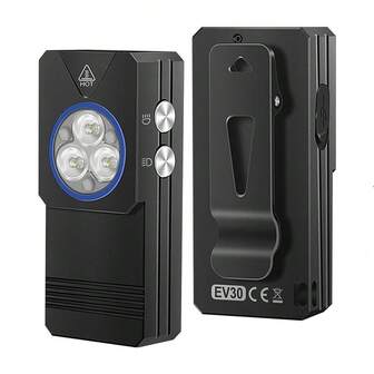 1个多功能LED手电筒，365nm紫外线探测，USB充电，EDC迷你便携式工作灯，户外露营徒步灯