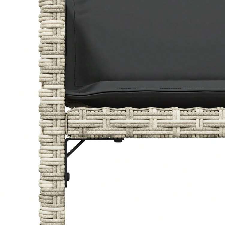 vidaXL 4 Stück Hellgraue Gartenstühle Mit Kissen, Poly Rattan - Grey - View 10