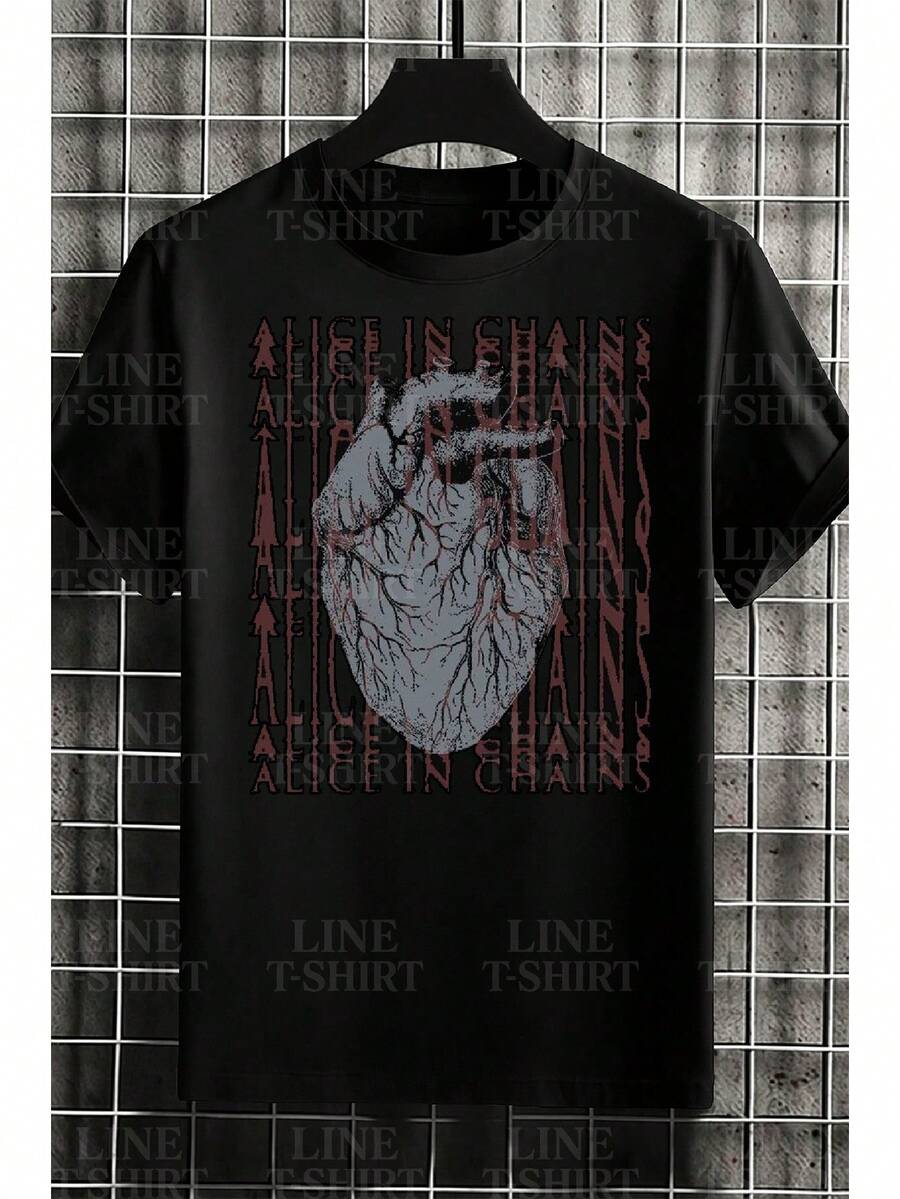 Alice In Chains Rock Band T-Shirt, Grunge, International Music, Unisex, Men's/Women's, 100% Cotton, Top Premium Streetwear, New Release, Immediate Shipping, Various Colors!! Plus Size - 愛麗絲囚徒4 - 查看 1