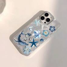 1 Pieza Funda de Teléfono Transparente con Patrón Combinado de Tiburón y Estrella Azul, Impermeable, Antihuellas, Antirrayas, Suave y Brillante para iPhone16/16Plus/16Pro/16ProMax/iPhone15/15Plus/15Pro/15ProMax/iPhone14/14Plus/14Pro/14ProMax/iPhone13/13Pro/13ProMax/iPhone12/12Pro/12ProMax/iPhone11/11ProMax/11Pro - Colores mixtos - Ver 4