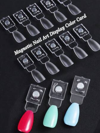 Magnetic Nail Art Display Color Cards, Transparent Nail Polish Color Display Cards | Magnetic | Detachable, Nail Art Sample Holder Palette, Nail Polish DIY Nail Accessories Nail Salon Manicure Tools Nail Art Color Libraries