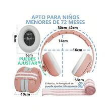 2 En 1 Orejeras Antiruido Bebe 0-4 Protector Auditivo Orejeras Contra Ruido De Longitud Ajustable Para Bebe, 2 Modo Audifonos Bebe Inhibidor Ruido, Ligeras Y Amigables Con La Piel, Diseño Acolchado Suave, Evitan Daños Auditivos Y Mejoran - Rosa - Ver 3
