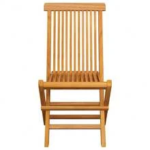 vidaXL 4 Stück Gartenstühle mit grauen Kissen, Massivholz Teak - Grigio - Visualizzare 4