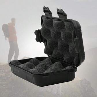 Waterproof Shockproof Airtight Survival Box Storage Container, Portable Black Dry Box For Billiard Accessories, Chalk Box, Suitable For Fishing, Camping, Hiking, Outdoor Activities