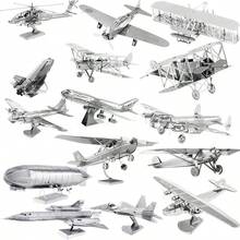 Kit de Modelo de Quebra-cabeça Metálico 3D - Aeronave Militar e Navio de Guerra Realistas, Modelo de Veículo Desafiador para Adultos e Adolescentes, Presente Educacional de Hobby e Decoração de Mesa, Modelo Mecânico, Avião da Segunda Guerra Mundial, Dirigível/Zepelim - Multicolorido - Visão 1