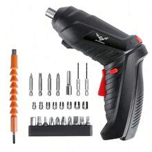 Destornillador eléctrico plegable mini recargable USB, Taladro inalámbrico doméstico con puntas de destornillador, adecuado para proyectos de bricolaje en el hogar