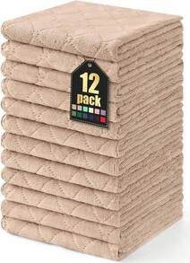 12 Pack Kitchen Dish Cloths (10 X 10 Inches, Cream Yellow), Super Soft And Absorbent Coral Velvet Dish Towels, Nonstick Oil Fast Drying Microfiber Cleaning Cloth, No Lint Household Dishcloths, 2025 - 棕褐色 - 查看 13