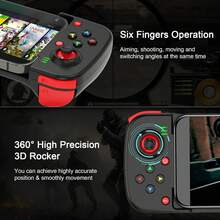 Joystick 3D - controlador de juego inalámbrico D3 | compatible con Android / Ios / PC / Switch | diseño ergonómico blanco y rojo, retroalimentación de vibraciones, larga vida de la batería | controlador de teléfono móvil, accesorios de juego, diseño de ranura de protección de cámara trasera incorporada, regalos festivos recomendados, halloween, regalos de Navidad - Negro - Ver 8