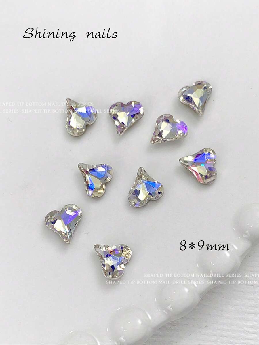 50 sztuk kryształków do zdobienia paznokci w kształcie serca, spiczasty spód, kolorowe błyszczące serce i kształt miłości K9, szklane kryształki, biżuteria do paznokci, ozdoby do paznokci, artykuły do paznokci, klejnoty do paznokci