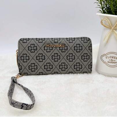 Wielofunkcyjny portfel damski z pojedynczym zamkiem błyskawicznym, prosty portfel z długim zamkiem błyskawicznym, modna portmonetka z imitacji skóry w bloki kolorów, przegródka na karty, torebka, prezent dla mamy, przyjaciółek i współpracowników