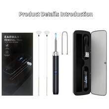 Smart Visual Earwax Removal Set, High-Definition Camera Earwax Cleaner, With 6 LED Lights, Silicone Earwax Removal Spoon, Type-C Cable, Inspection Camera, Travel Accessory, Party, Birthday, Gift For Men, Mom, Dad, Friends