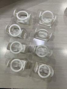 4/8pcs 360° Rotating Ring Curtain Rod Brackets, No Drilling Self-Adhesive Tension Rod Holders, Easy Installation, Plastic Wall-Mounted Hooks For Kitchen Utensils, Versatile Storage Solution, Utility Hooks